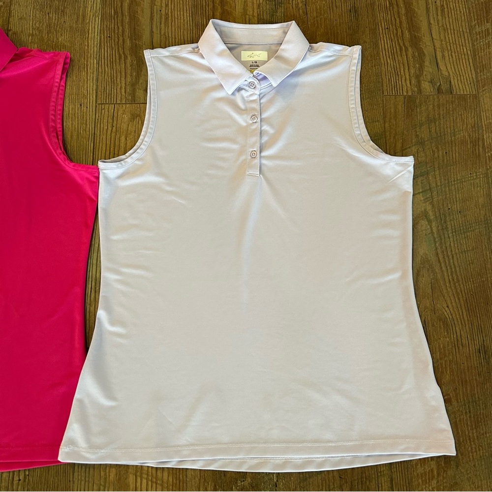 2 Greg Norman Play Dry Sleeveless Golf Polo Tank Tops Large - Picture 3 of 12